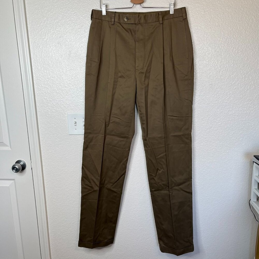 Jos. A. Bank Travelers Twill Mens Khaki Dress Pants Size 36 x 38 - Picture 2 of 13